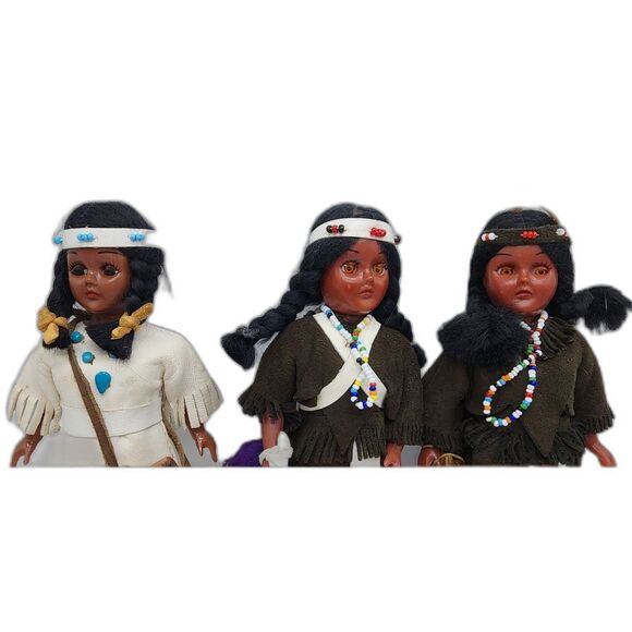 Vintage Native American Women Dolls Set of 3 - Picture 5 of 6
